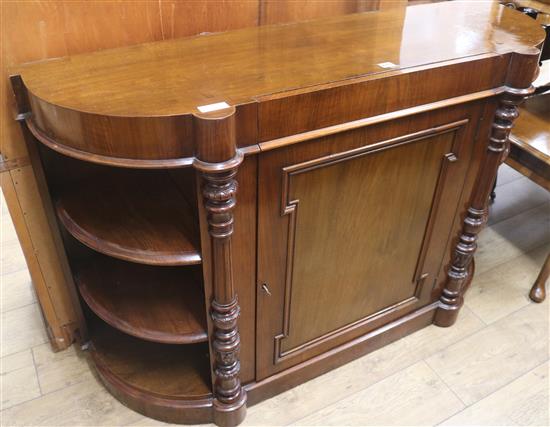 A Victorian mahogany credenza (lacking marble top), W.138cm